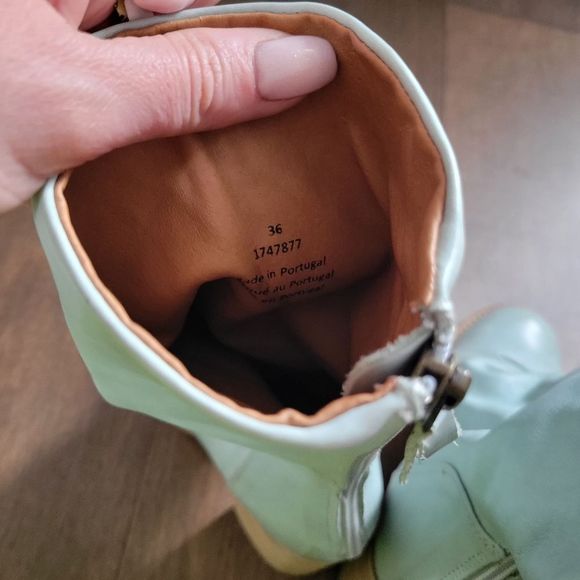 Free People Elle Block Heel Boots Slouchy Leather Grunge - Picture 5 of 7